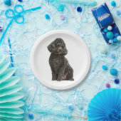 Black Poodle Welpe Hund Hochzeit Geburtstag Pappteller (Party)