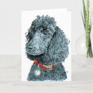 Black Poodle Whitney Grußkarten Karte
