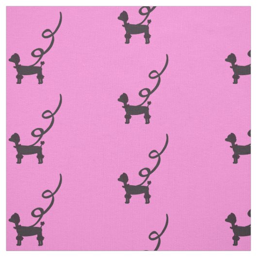Black Poodles Muster Stoff (Muster)