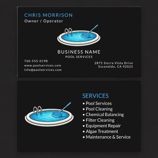 Black Pool Services Professional Visitenkarte
