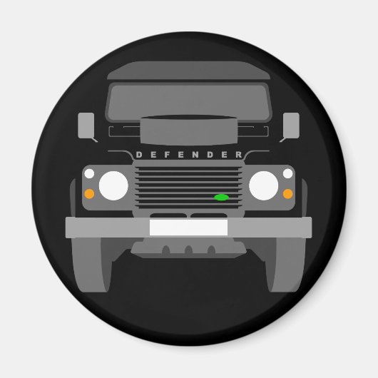 Black Pop Art Classic Land Rover Defender Magnet (Vorne)
