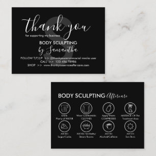Black Post Body Sculpting Aftercare Vielen Dank Visitenkarte