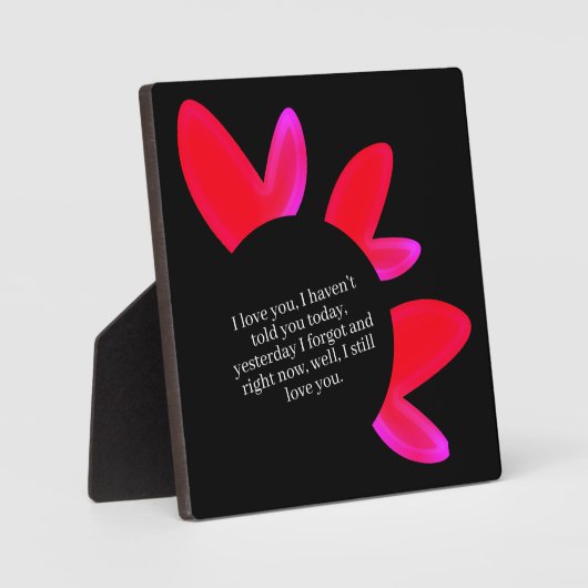 Black poster with red and pink hearts. fotoplatte (Vorderseite)