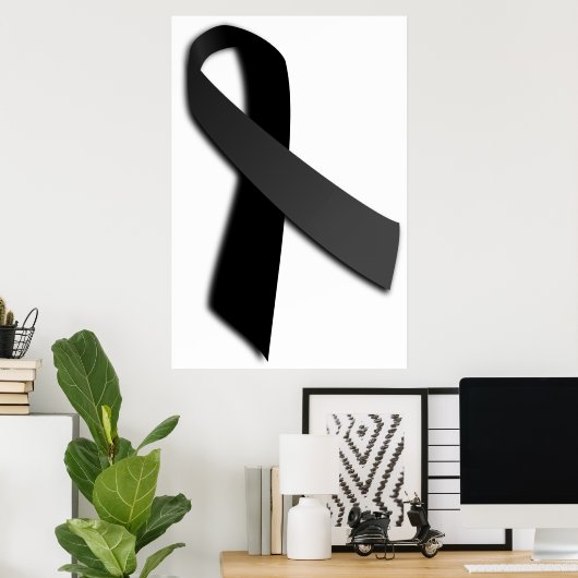 Black POW MIA Rememranity Awareness Ribbon Poster (Heimbüro)