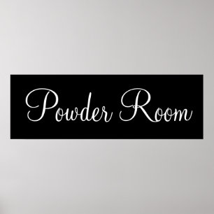 Black Powder Room Art Poster drucken