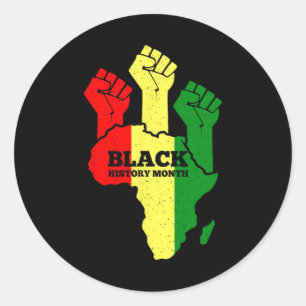 Black Power Faust Schwarze Geschichte Monat Afroam Runder Aufkleber