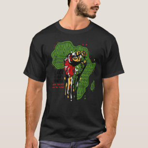 Black Power Fist African Pride Flag Afrika Karte B T-Shirt