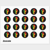 Black Power Fist Pan African Flag Raised Pride  Runder Aufkleber (Blatt)