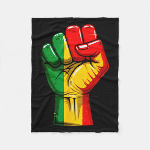 Black Power Fist Panafrikanische Flagge gehisst St Fleecedecke
