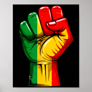 Black Power Fist Panafrikanische Flagge Stolz gehi Poster