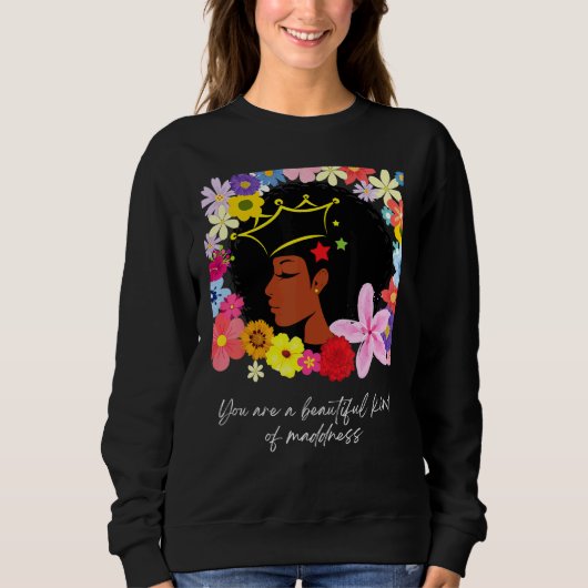 Black Power Girl Magic Afro Queen Black Prix Flow Sweatshirt (Vorderseite)
