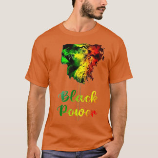 Black Power Lion Black History Men Boys T-Shirt