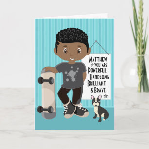 Black Powerful & Brave Boy Card Karte