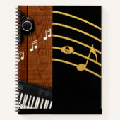 Black Practice Musical Note Design Spiral Notebook Notizblock (Vorderseite)
