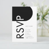 Black Premium Modern Monogram Boho Bold Arch RSVP Karte (Stehend Vorderseite)