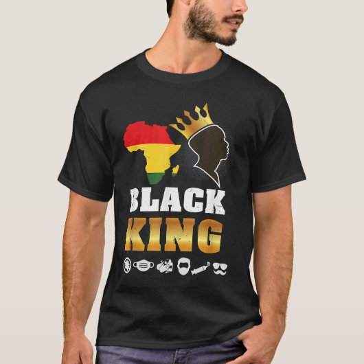 Black Pride King Definition African Plus Size Gra T-Shirt (Vorderseite)