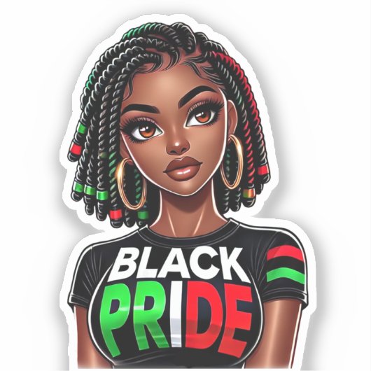 Black Pride Lady Aufkleber (Vorderseite)