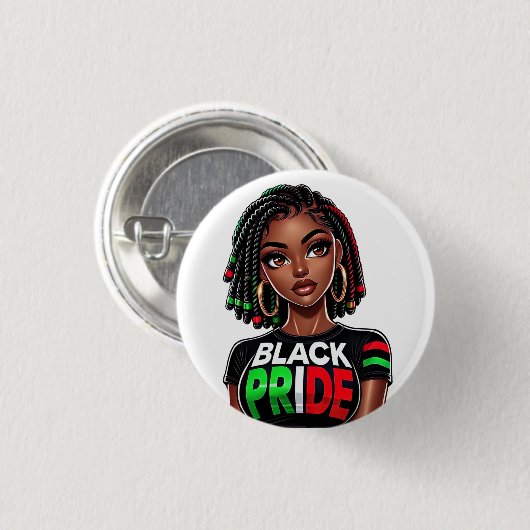 Black Pride Lady Button (Vorne & Hinten)