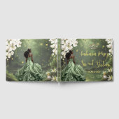 Black Princess and Frog Sage Green Dress Sweet 16 Gästebuch (Voll)