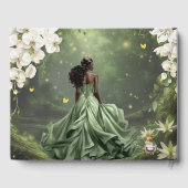 Black Princess and Frog Sage Green Dress Sweet 16 Gästebuch (Rückseite)