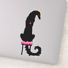 Black Princess Borzoi Die Vinyl Sticker