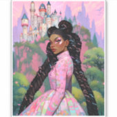 Black Princess Fantasy Art Aufkleber (Vorderseite)
