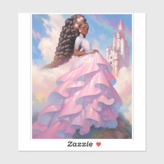 Black Princess Fantasy Art Aufkleber (Blatt)