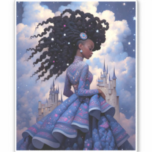 Black Princess Fantasy Art Aufkleber