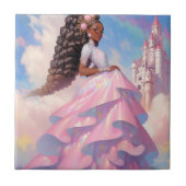 Black Princess Fantasy Art Fliese (Vorderseite)