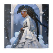 Black Princess Fantasy Art Fliese (Vorderseite)