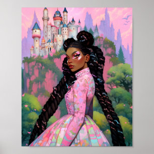Black Princess Fantasy Art Poster