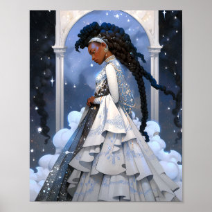 Black Princess Fantasy Art Poster