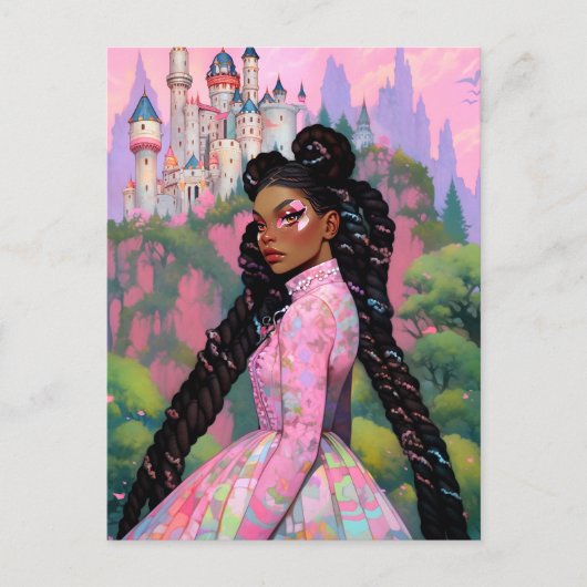 Black Princess Fantasy Art Postkarte (Vorderseite)