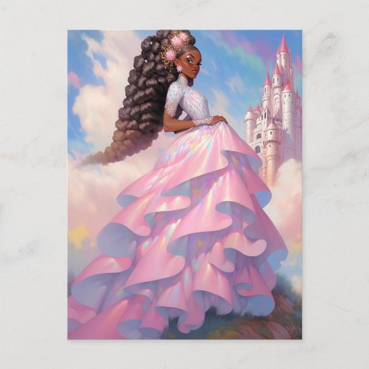 Black Princess Fantasy Art Postkarte (Vorderseite)