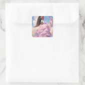 Black Princess Fantasy Art Quadratischer Aufkleber (Tasche)