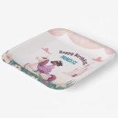 Black Princess Riding Unicorn Square Papierplatte Pappteller (Gewinkelt)