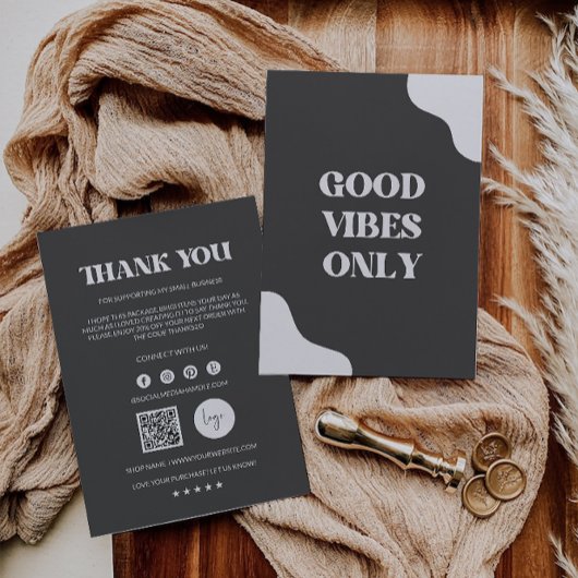 Black Printable Danke Card, Business