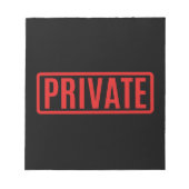 Black Private Notizblock (Vorderseite)