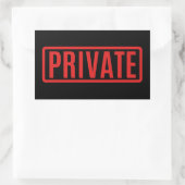 Black Private Rechteckiger Aufkleber (Tasche)