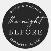 Black Probe Dinner | Nacht vor Elegant Runder Aufkleber (Vorderseite)