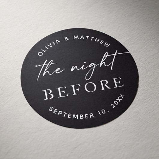 Black Probe Dinner | Nacht vor Elegant Runder Aufkleber