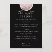 Black Probe Dinner | Weichrosa Blush Moon Menükarte (Vorderseite)