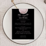 Black Probe Dinner | Weichrosa Blush Moon Menükarte<br><div class="desc">Mit dieser Cellistik können Sie Ihr Abendessen in der Probe mit feiner Eleganz und mystischem Charme genießen. Mit einem sanft leuchtenden Set auf schwarzem Hintergrund verbindet dieses Design moderne Eleganz mit kosmischer Romantik. Ideal für die Nacht vor Feiern mit einem launischen, spirituellen oder alternativen Anblick. Es passt mühelos zu himmlischen,...</div>