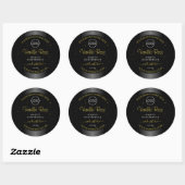 Black Product Labels Gold Soft Glitzer mit Logo Runder Aufkleber (Blatt)