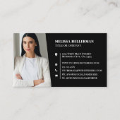 Black Professional Photo Visitenkarte (Vorderseite)