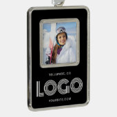 Black Promo Foto Modern Logo Rahmen-Ornament Silber (Rechts)