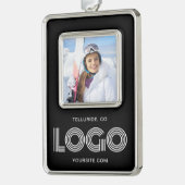 Black Promo Foto Modern Logo Rahmen-Ornament Silber (Links)