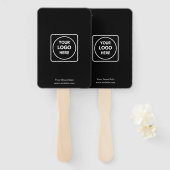 Black Promotion Hand Fan | Benutzerdefiniertes Fir Fächer (Vorne und Hinten)
