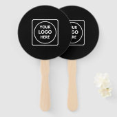Black Promotion Hand Fan | Logo für benutzerdefini Fächer (Vorne und Hinten)