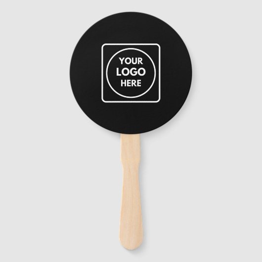 Black Promotion Hand Fan | Logo für benutzerdefini Fächer (Vorderseite)